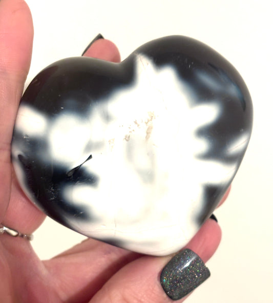 Orca Agate Rare High Grade Medium/Large Puff Heart (Very Chunky) (Madagascar)