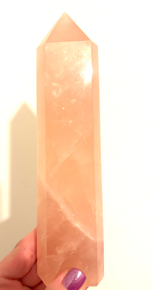 Madagascan Rose Quartz High Grade Large 700g Tower (With Starline!)