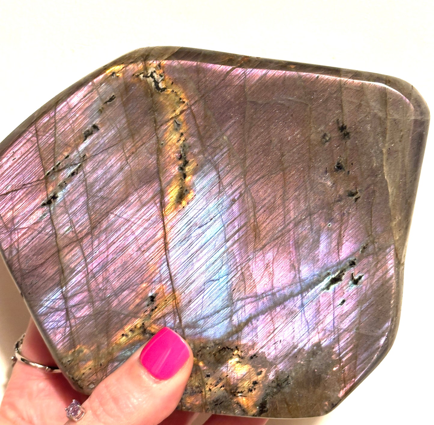 Rainbow Labradorite (Mainly Pink/Purple) High Grade 1.3 Kilo Freeform (Freestanding)