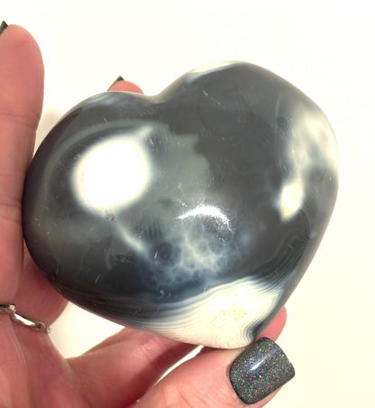 Orca Agate Rare High Grade Medium/Large Puff Heart (Very Chunky) (Madagascar)