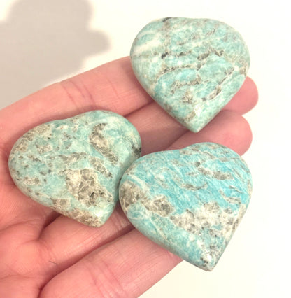 Amazonite and Smokey Quartz High Grade Small Heart