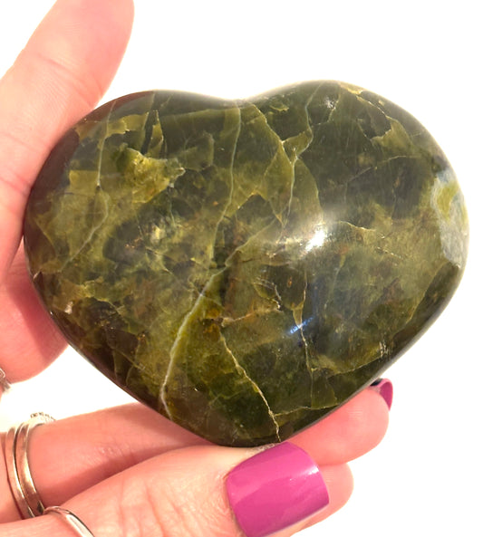 Green Opal Chunky Puff Heart