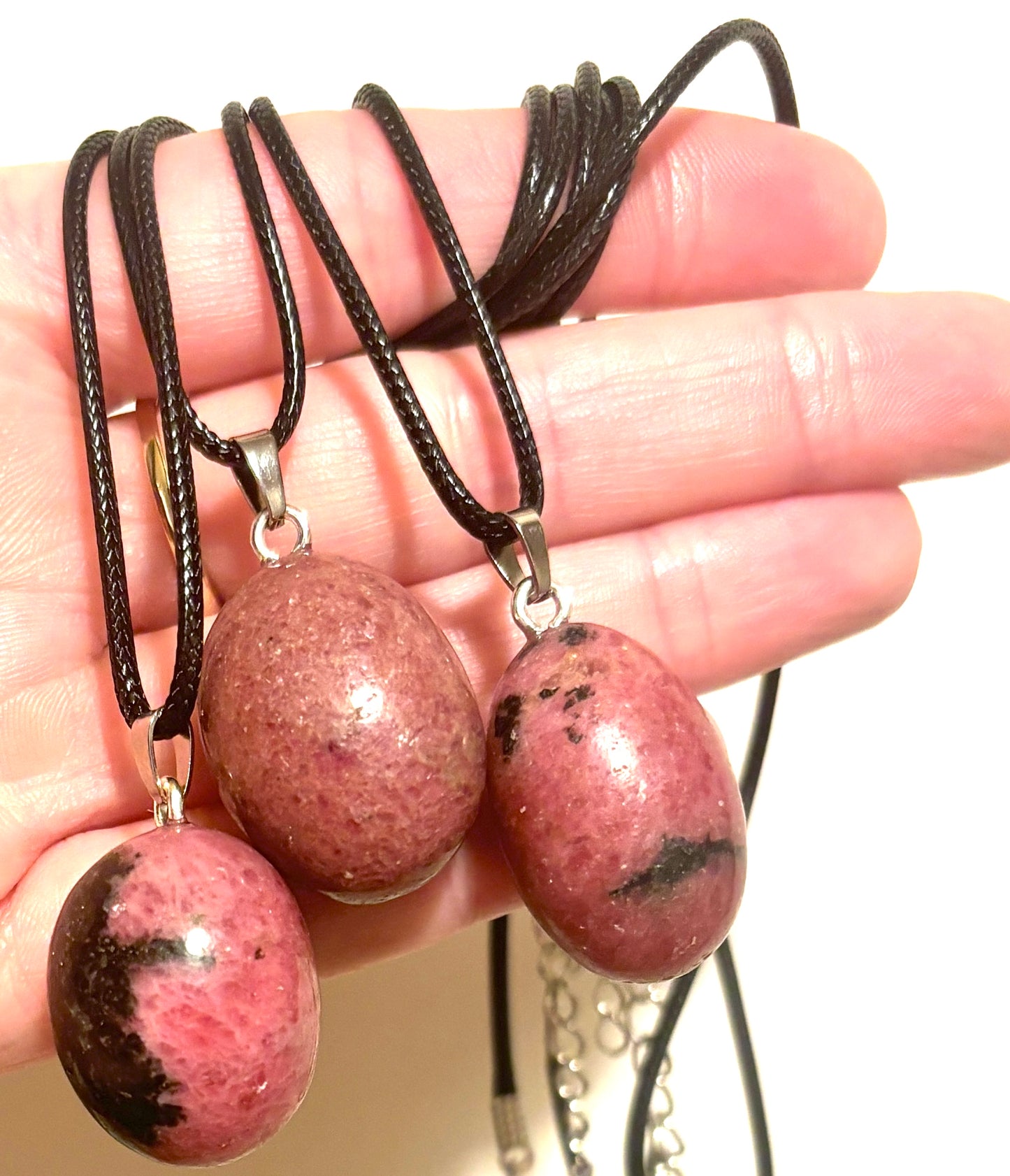 Rhodonite Chunky Pendant on Chord