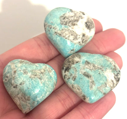 Amazonite and Smokey Quartz High Grade Small Heart