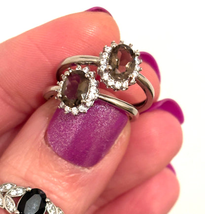 Smokey Quartz High Grade Adjustable Ring Selection Sterling Silver