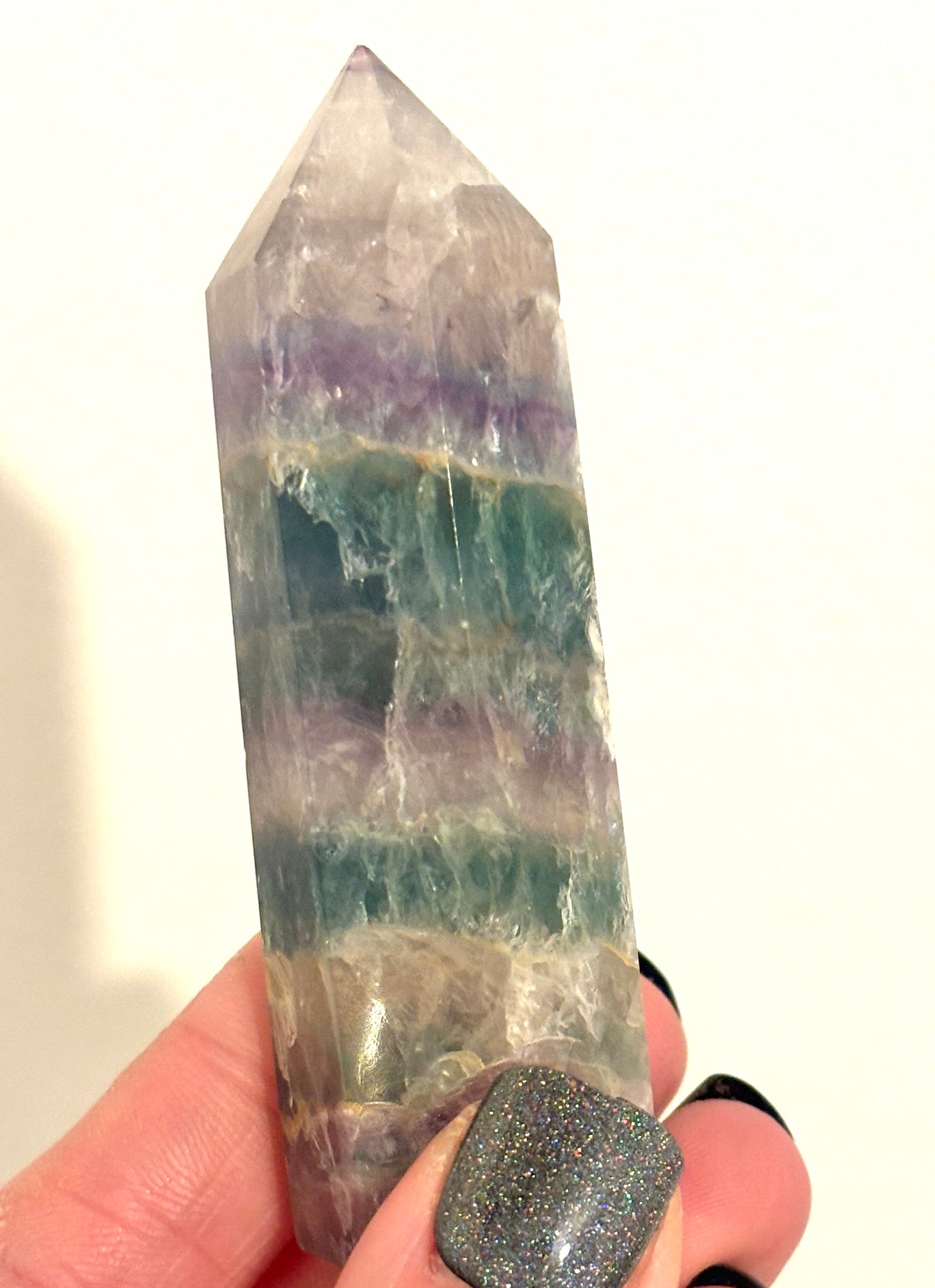 Fluorite Banded Small Tower (With Blue and Rainbow!)