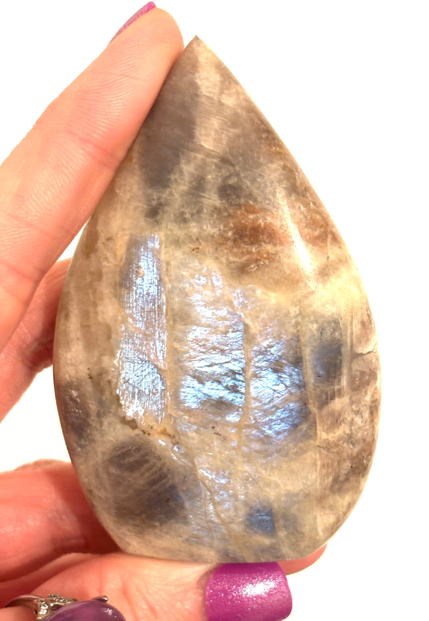 Grey Moonstone High Grade/Flash Flame (With Some Sunstone!)