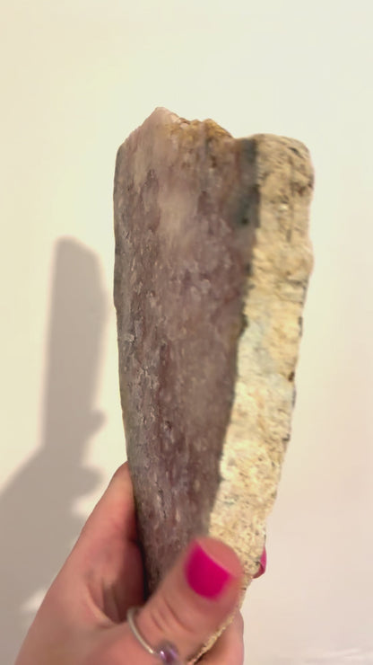 Pink, Purple Amethyst (With Moss Agate) 1 Kilo High Grade Double Sided Slab on Stand (Brazil)