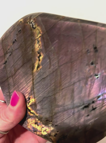 Rainbow Labradorite (Mainly Pink/Purple) High Grade 1.3 Kilo Freeform (Freestanding)